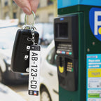 porte-clé voiture personnalisé avec impression UV — plaque d’immatriculation miniature imprimée en 3D