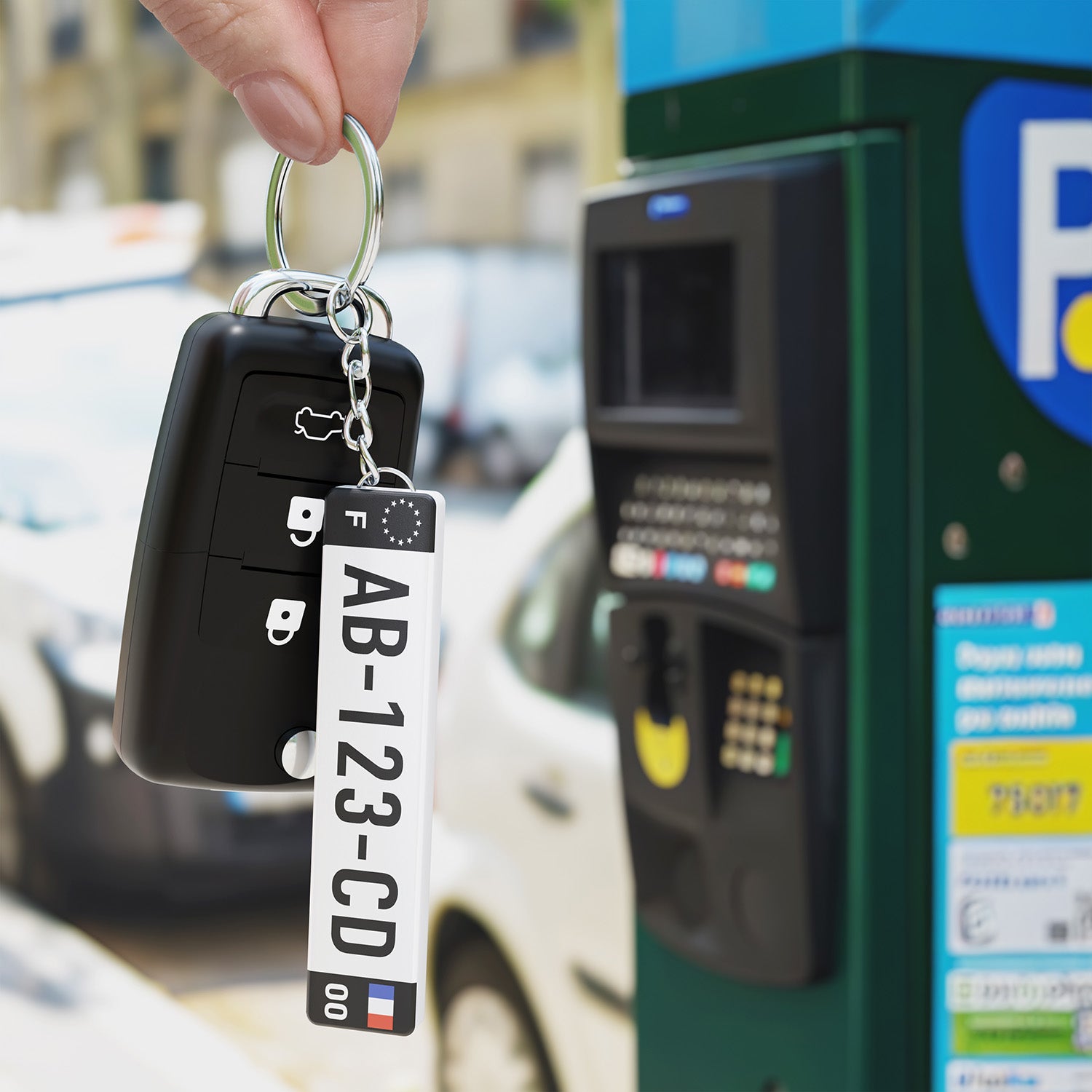 porte-clé voiture personnalisé avec impression UV — plaque d’immatriculation miniature imprimée en 3D