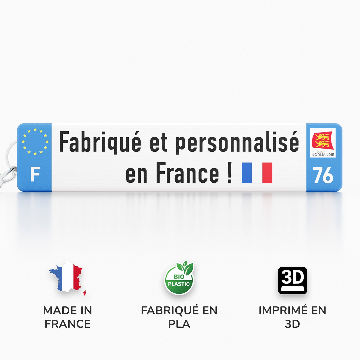 Porte-clé plaque d’immatriculation voiture personnalisé